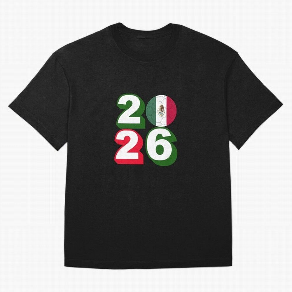 Mexico 2026 Soccer Ball Classic T-Shirt Follow Every Goal of FIFA World Cup 2026 USA Canada Mexico for Fans of CR7 and England, France and Netherlands, Bringing Championship Spirit, Famous Goals, Roaring Crowds and International Football Unity;