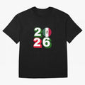 Mexico 2026 Soccer Ball Classic T-Shirt Follow Every Goal of FIFA World Cup 2026 USA Canada Mexico for Fans of CR7 and England, France and Netherlands, Bringing Championship Spirit, Famous Goals, Roaring Crowds and International Football Unity;