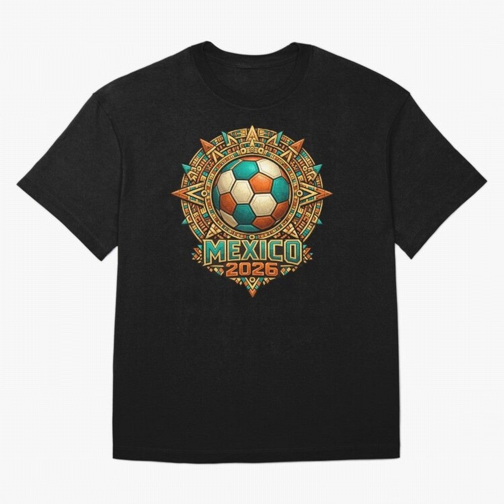 Mexico 2026 World Cup T-Shirt - Aztec Soccer Design - Mexican Heritage Football Tee Classic T-Shirt Turn Every Weekend Toward Match Day Hype around FIFA World Cup 2026, CR7 and Messi, Spain, Supporter Pride, Iconic Celebrations, Legendary Names and