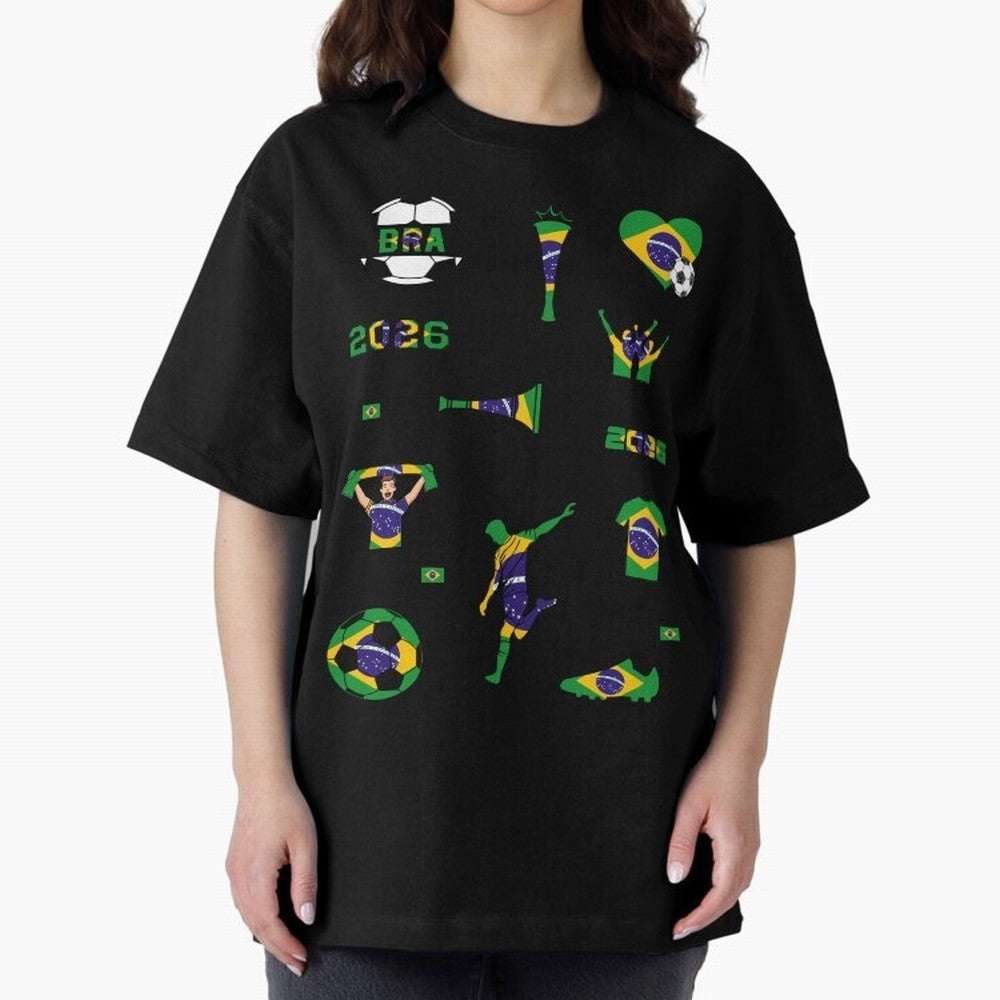 Brazil 2026 Soccer Collection Classic T-Shirt Remember Iconic Moments from FIFA World Cup 2026 Group Stage Driven by Messi, CR7 and Mbappe, Argentina, France and Brazil Energy, Worldwide Fan Energy, Dramatic Goals, Stadium Lights and Championship
