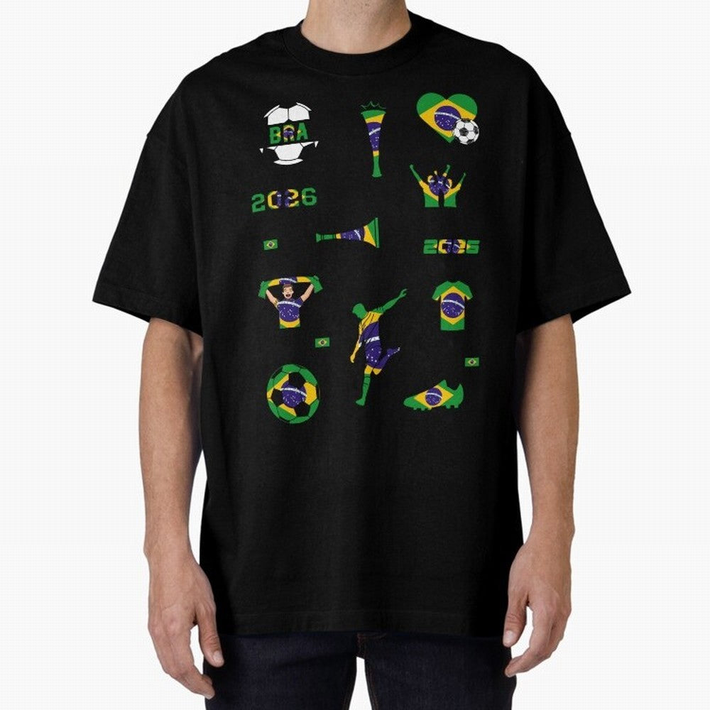 Brazil 2026 Soccer Collection Classic T-Shirt Remember Iconic Moments from FIFA World Cup 2026 Group Stage Driven by Messi, CR7 and Mbappe, Argentina, France and Brazil Energy, Worldwide Fan Energy, Dramatic Goals, Stadium Lights and Championship