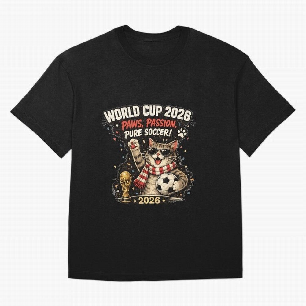 World Cup 2026 Funny Cat Soccer Retro Shirt Classic T-Shirt Stand Out with Spirit from the FIFA World Cup 2026 Journey through Mbappe Highlights, Argentina Pride, Worldwide Fan Energy, Dramatic Goals, Stadium Lights and Championship Celebrations;