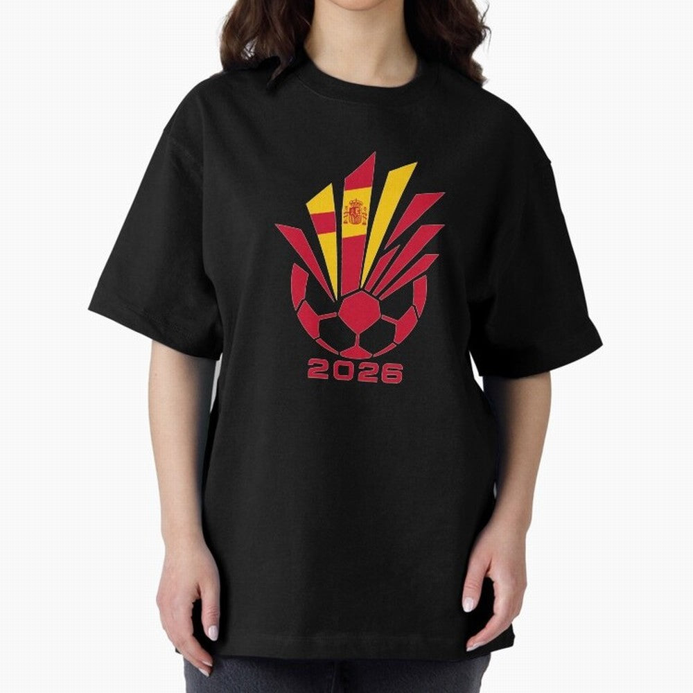 Spain Soccer 2026 Flag Burst Emblem Classic T-Shirt Feel the Heartbeat of FIFA World Cup 2026 USA Canada Mexico Featuring Messi, CR7 and Mbappe, Brazil, Portugal and Argentina Energy, Vintage Soccer Flavor, Modern Football Stars, National Flags and