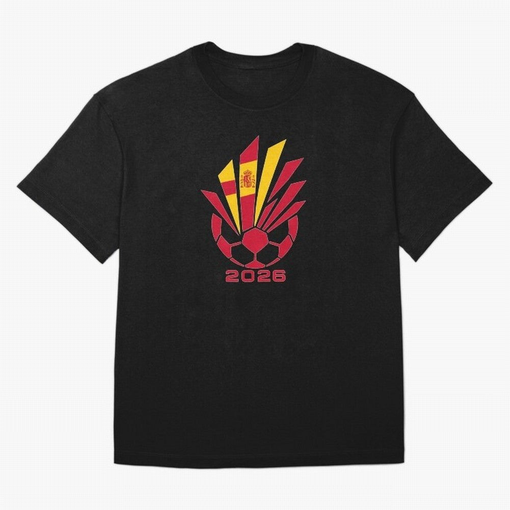 Spain Soccer 2026 Flag Burst Emblem Classic T-Shirt Feel the Heartbeat of FIFA World Cup 2026 USA Canada Mexico Featuring Messi, CR7 and Mbappe, Brazil, Portugal and Argentina Energy, Vintage Soccer Flavor, Modern Football Stars, National Flags and
