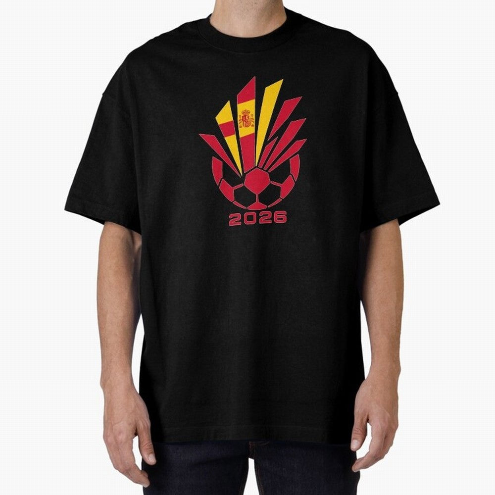 Spain Soccer 2026 Flag Burst Emblem Classic T-Shirt Feel the Heartbeat of FIFA World Cup 2026 USA Canada Mexico Featuring Messi, CR7 and Mbappe, Brazil, Portugal and Argentina Energy, Vintage Soccer Flavor, Modern Football Stars, National Flags and