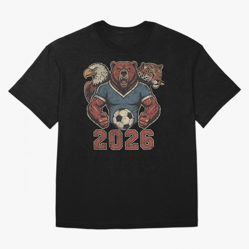 World Cup 2026 Host Mascots | USA Canada Mexico Soccer Classic T-Shirt Cheer through Every Moment of FIFA World Cup 2026 USA Canada Mexico Spirit, Inspired by France, Neymar, Haaland and Cristiano Ronaldo, Worldwide Fan Energy, Dramatic Goals,