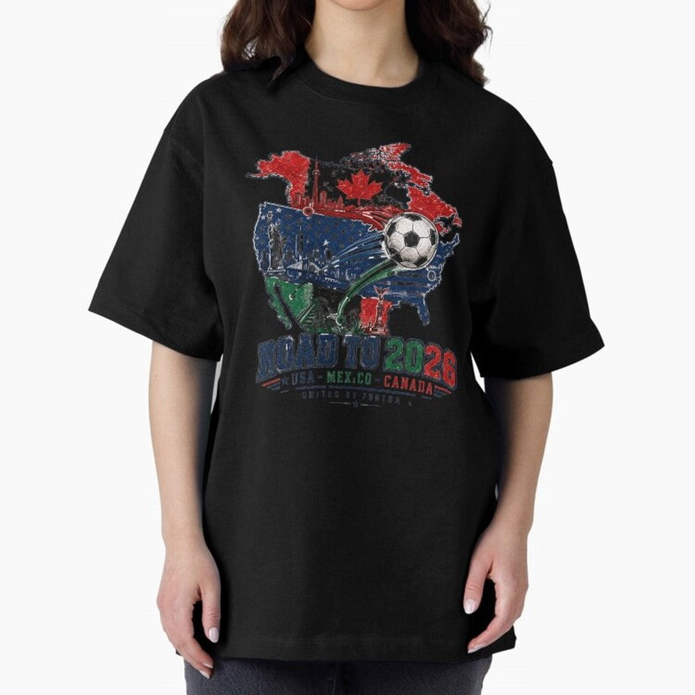 Road to 2026 USA Mexico Canada Soccer Badge Classic T-Shirt Make Every Kick Count in Global Football Passion for FIFA World Cup 2026 Group Stage, Made for CR7, Portugal, Spain and Germany, Fan Favorite Moments, National Team Passion, Big Match