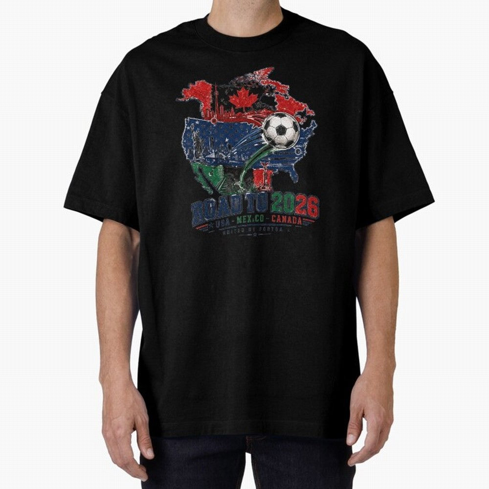 Road to 2026 USA Mexico Canada Soccer Badge Classic T-Shirt Make Every Kick Count in Global Football Passion for FIFA World Cup 2026 Group Stage, Made for CR7, Portugal, Spain and Germany, Fan Favorite Moments, National Team Passion, Big Match