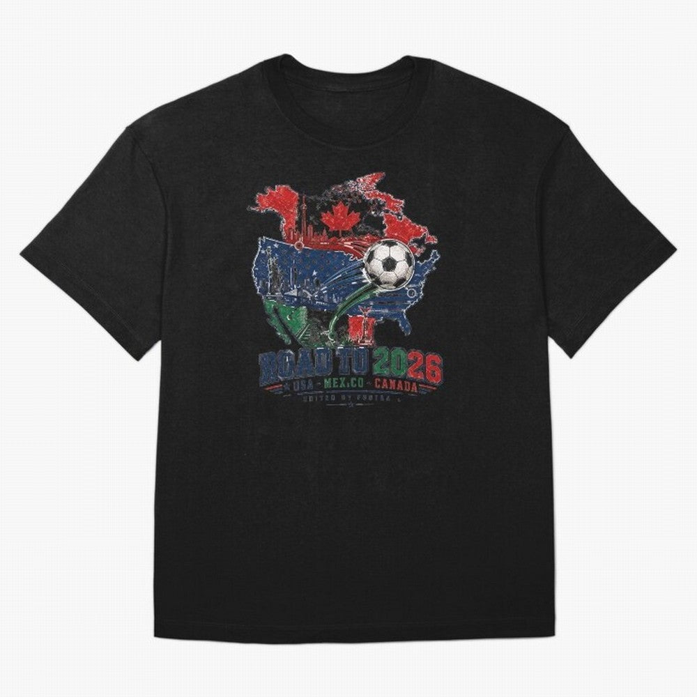 Road to 2026 USA Mexico Canada Soccer Badge Classic T-Shirt Make Every Kick Count in Global Football Passion for FIFA World Cup 2026 Group Stage, Made for CR7, Portugal, Spain and Germany, Fan Favorite Moments, National Team Passion, Big Match