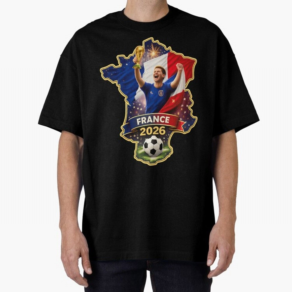 France Map Silhouette 2026 Football Victory Graphic Classic T-Shirt Celebrate the FIFA World Cup 2026 USA Canada Mexico Journey through Haaland and Mbappe Highlights, England, France and Netherlands Pride, Vintage Soccer Flavor, Modern Football