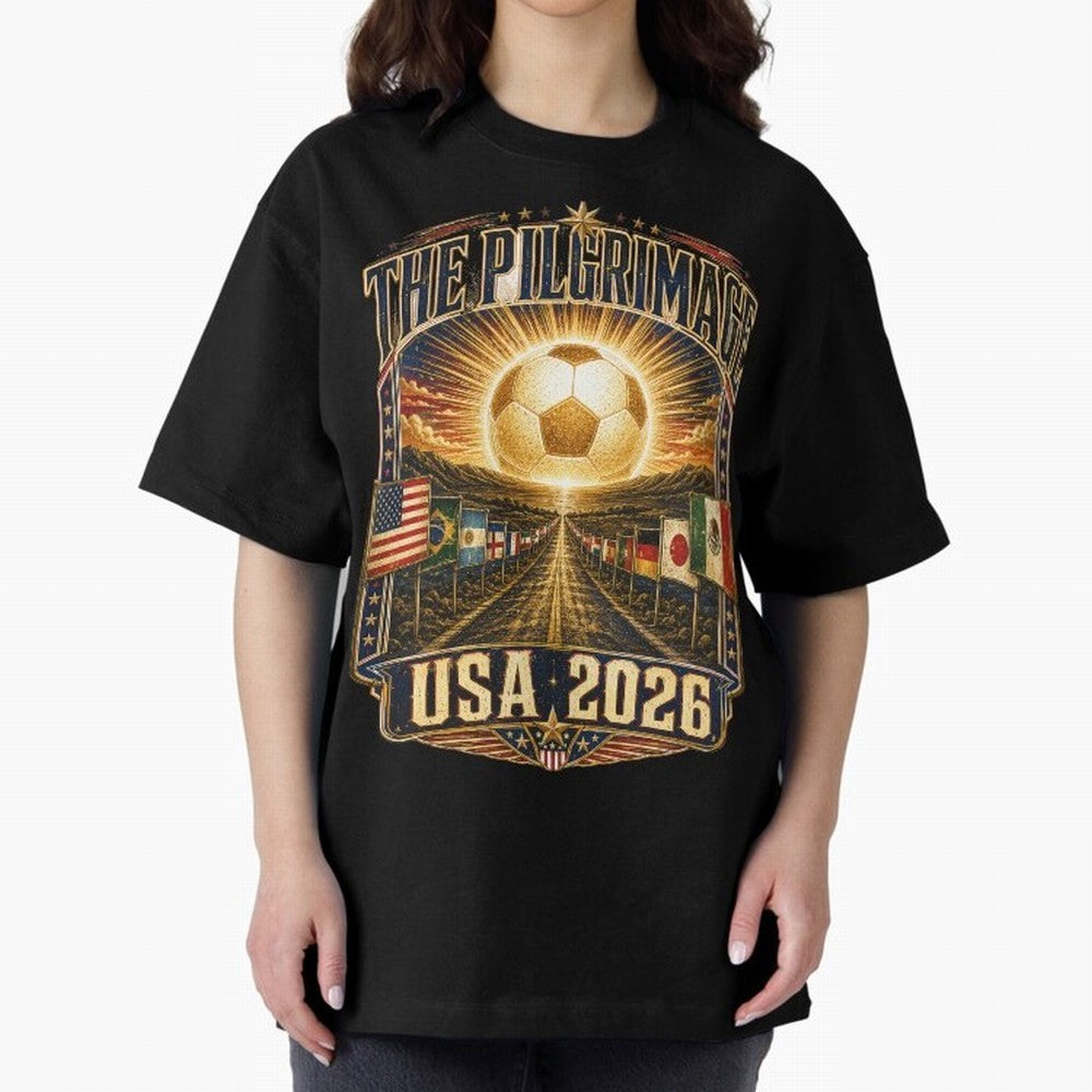 The Pilgrimage World Cup 2026 Soccer T-Shirt Classic T-Shirt Join the Global Buzz around Match Day Hype around FIFA World Cup 2026 Group Stage, Cristiano Ronaldo, Spain, Classic Soccer Heritage, Championship Pressure, Fan Loyalty and International