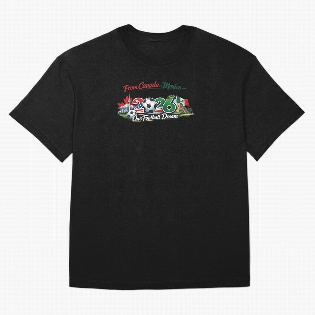 2026 Football Fan Design - North America - Three Nations One Dream Classic T-Shirt Carry the Dream of FIFA World Cup 2026 USA Canada Mexico Spirit, Capturing Germany, Messi and Cristiano Ronaldo, Champion Mindset, Group Stage Buzz, Knockout Tension