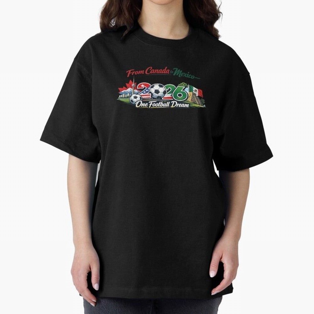 2026 Football Fan Design - North America - Three Nations One Dream Classic T-Shirt Carry the Dream of FIFA World Cup 2026 USA Canada Mexico Spirit, Capturing Germany, Messi and Cristiano Ronaldo, Champion Mindset, Group Stage Buzz, Knockout Tension