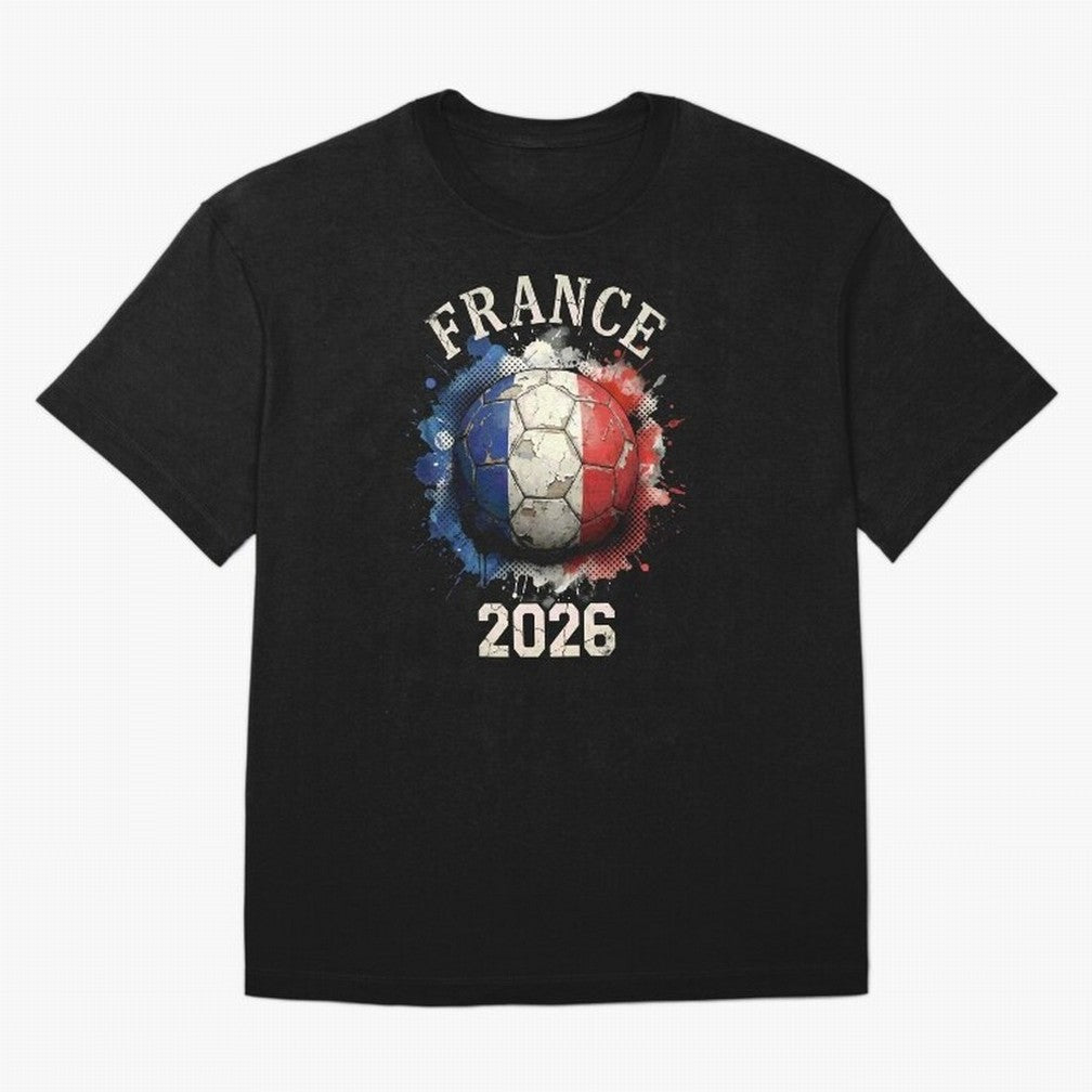 France 2026 Football Art | Vintage Tricolor Soccer Ball Splash Design Classic T-Shirt Bring World Football Passion into FIFA World Cup 2026 Filled with Neymar, Spain and Netherlands Energy, Tournament Hype, Historic Matchups, Family Viewing Parties