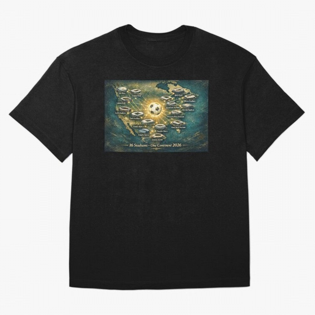 2026 Stadiums Across North America World Cup Classic T-Shirt Refresh FIFA World Cup 2026 Spirit, with Portugal, Messi, Game Day Rituals, Football Legends, Country Pride and the Road to the Final; Perfect for Fans, Collectors, Family Gatherings,