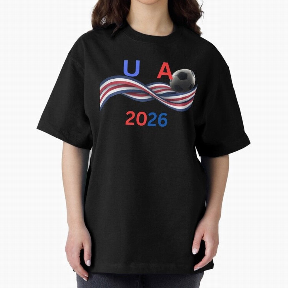 USA 2026 Soccer Ball With Waving Flag - United States Football Team Support? Classic T-Shirt Celebrate Golden Goal Energy in Match Day Hype around FIFA World Cup 2026 USA Canada Mexico, Messi, England, France and Netherlands, Football History,