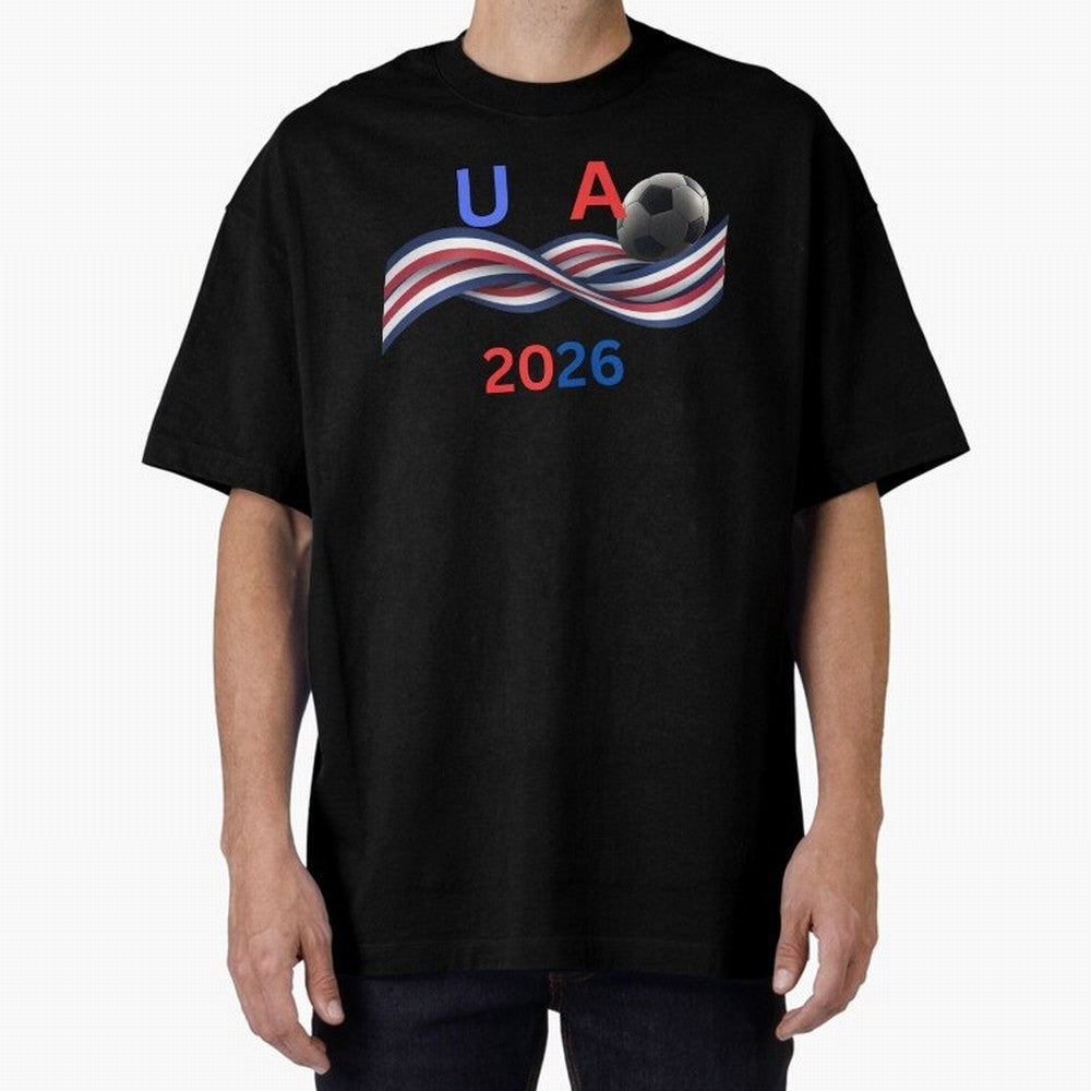 USA 2026 Soccer Ball With Waving Flag - United States Football Team Support? Classic T-Shirt Celebrate Golden Goal Energy in Match Day Hype around FIFA World Cup 2026 USA Canada Mexico, Messi, England, France and Netherlands, Football History,