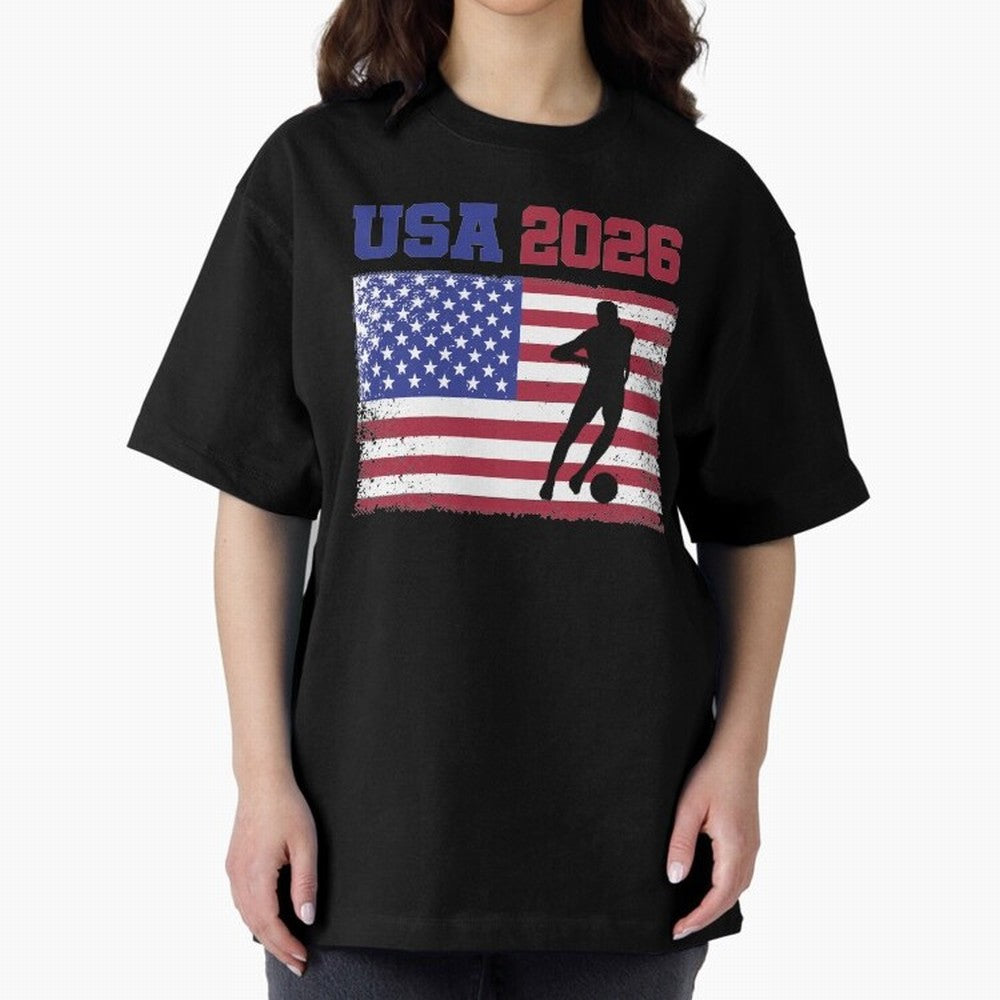 USA Soccer Fan 2026 United States American Flag Classic T-Shirt Support FIFA World Cup 2026 USA Canada Mexico Spirit, Featuring Brazil, CR7 and Messi, Global Supporter Spirit, Legendary Goals, National Colors and Tournament Celebration; Created for
