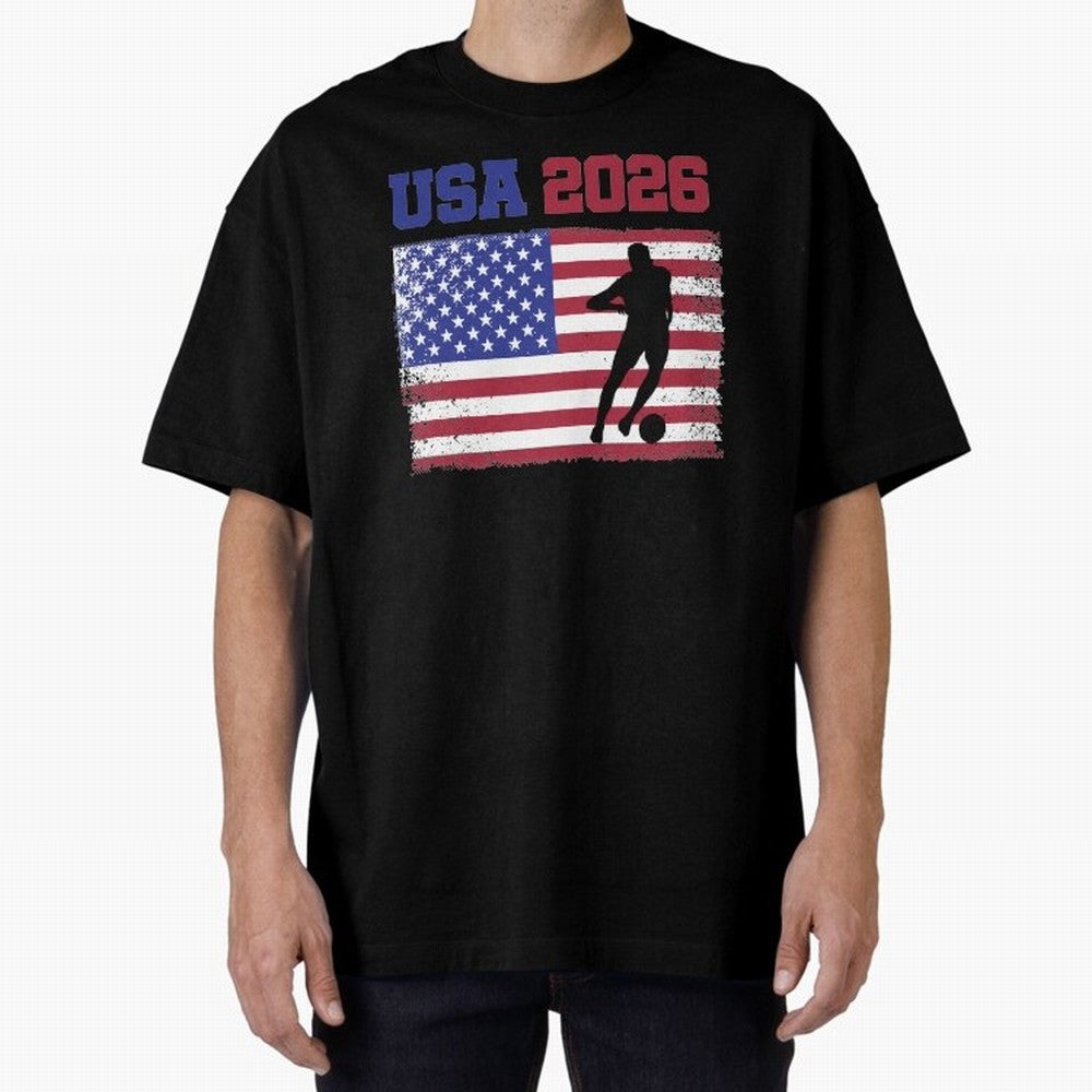 USA Soccer Fan 2026 United States American Flag Classic T-Shirt Support FIFA World Cup 2026 USA Canada Mexico Spirit, Featuring Brazil, CR7 and Messi, Global Supporter Spirit, Legendary Goals, National Colors and Tournament Celebration; Created for