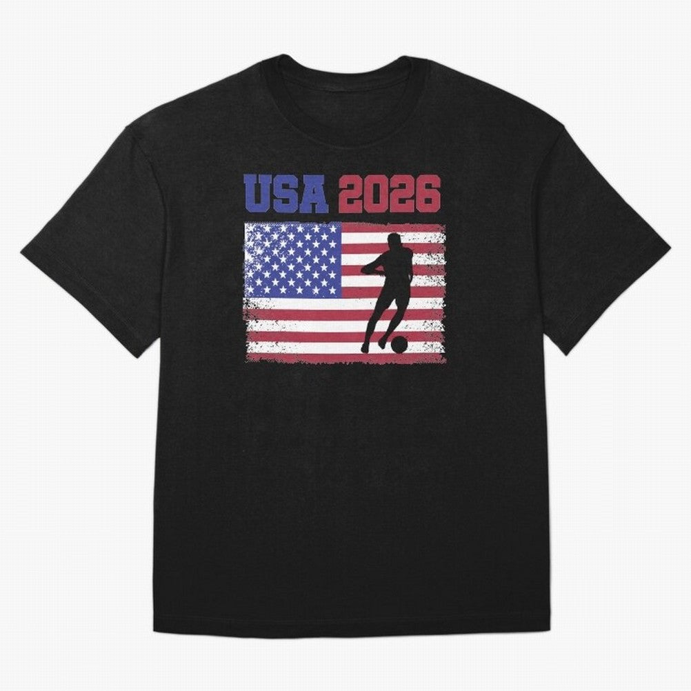 USA Soccer Fan 2026 United States American Flag Classic T-Shirt Support FIFA World Cup 2026 USA Canada Mexico Spirit, Featuring Brazil, CR7 and Messi, Global Supporter Spirit, Legendary Goals, National Colors and Tournament Celebration; Created for