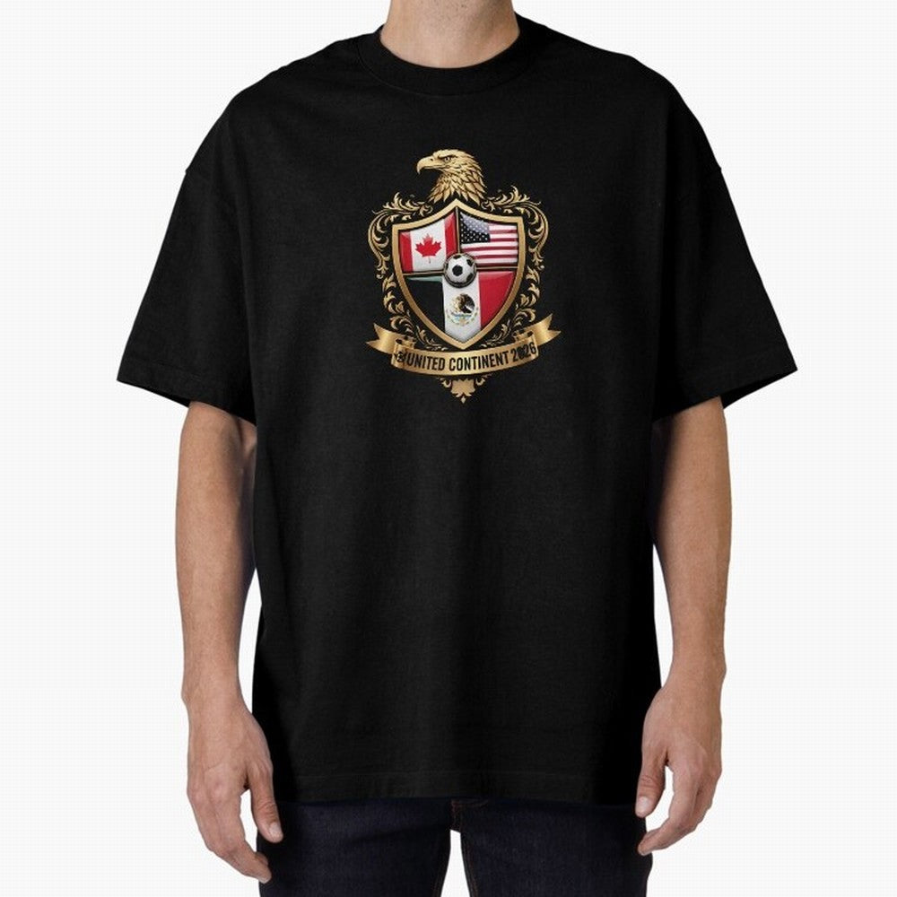 Golden Continental Eagle Soccer World Cup Crest 2026 T-Shirt_83050983 Classic T-Shirt Show Your Love for FIFA World Cup 2026 USA Canada Mexico for Fans of Cristiano Ronaldo, Haaland and CR7 and Portugal, Bringing Worldwide Fan Energy, Dramatic