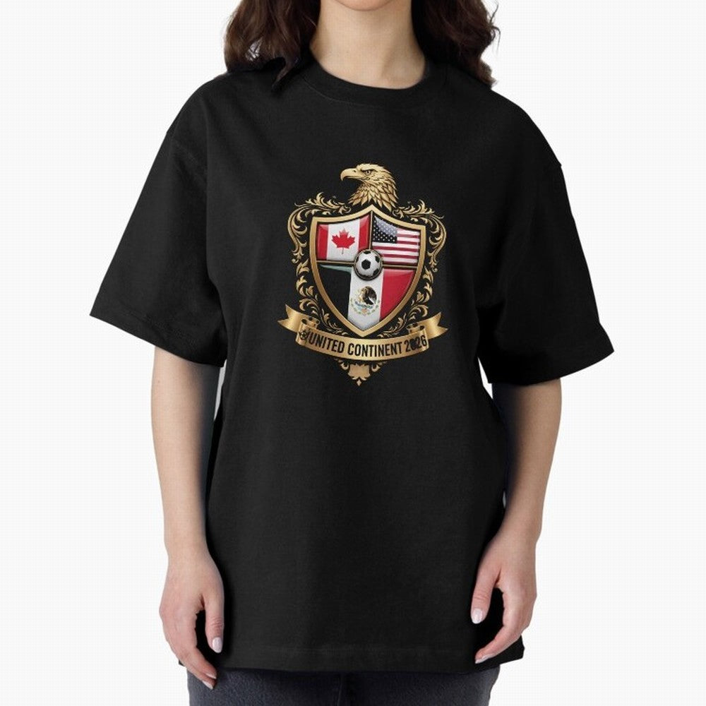 Golden Continental Eagle Soccer World Cup Crest 2026 T-Shirt_83050983 Classic T-Shirt Show Your Love for FIFA World Cup 2026 USA Canada Mexico for Fans of Cristiano Ronaldo, Haaland and CR7 and Portugal, Bringing Worldwide Fan Energy, Dramatic