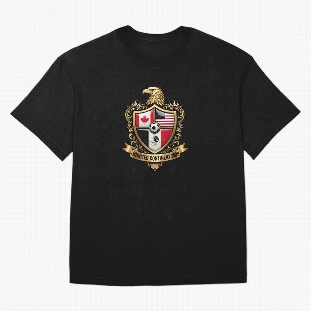 Golden Continental Eagle Soccer World Cup Crest 2026 T-Shirt_83050983 Classic T-Shirt Show Your Love for FIFA World Cup 2026 Group Stage Driven by Messi, Netherlands Energy, Soccer Culture, Superstar Moments, National Team Dreams and Competitive