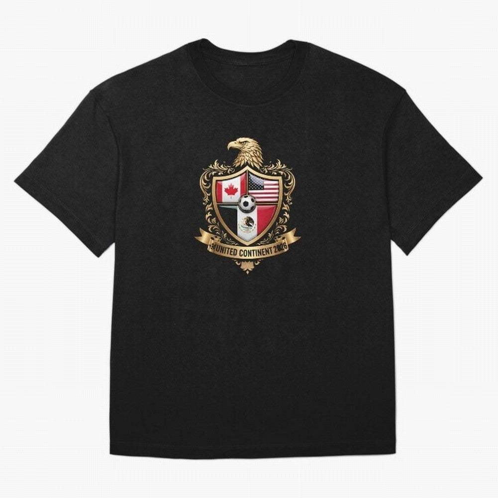 Golden Continental Eagle Soccer World Cup Crest 2026 T-Shirt_83050983 Classic T-Shirt Support Your Favorite Stars during Match Day Hype around FIFA World Cup 2026, Mbappe and Neymar, Argentina, France and Brazil, Goal Celebration Energy, Supporter