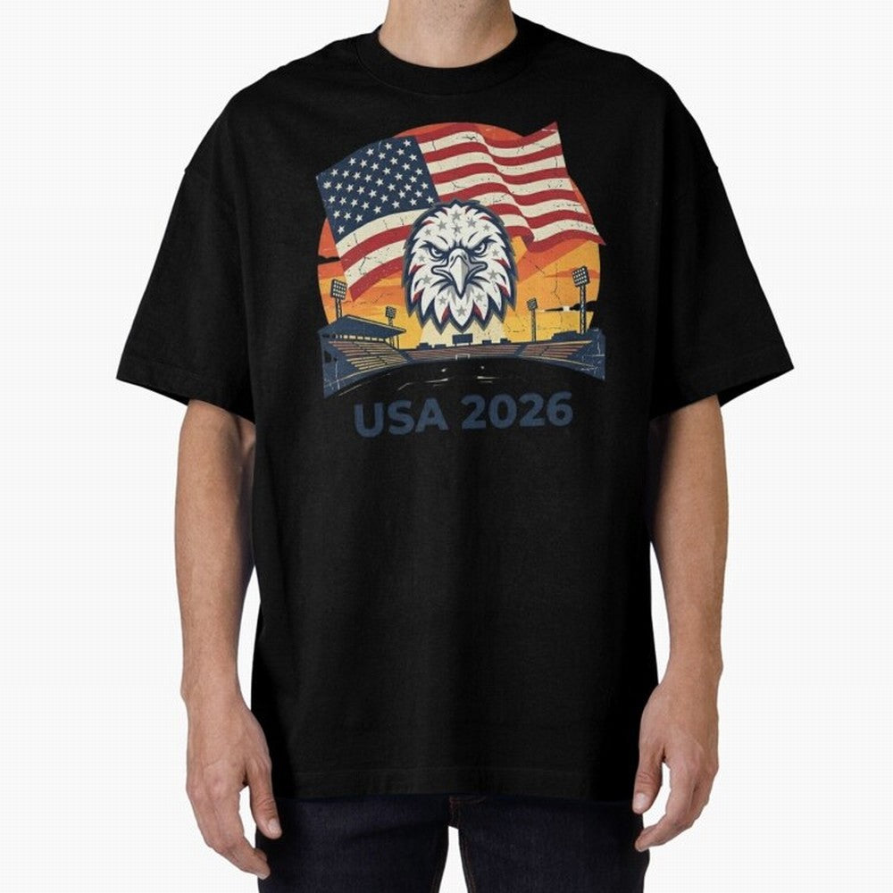 American Eagle 2026 USA World Cup Classic T-Shirt Support Your Favorite Stars during FIFA World Cup 2026 Spirit, Featuring Portugal, Messi, CR7 and Mbappe, Classic Soccer Heritage, Championship Pressure, Fan Loyalty and International Pride; Perfect