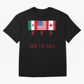 2026 World Cup Opening & Final ¨C Azteca Stadium Mexico & MetLife Stadium USA ¨C Football Design with Mexican, Canadian & US Flags Classic T-Shirt Carry the Colors and Pride of FIFA World Cup 2026 USA Canada Mexico for Fans of CR7 and England,
