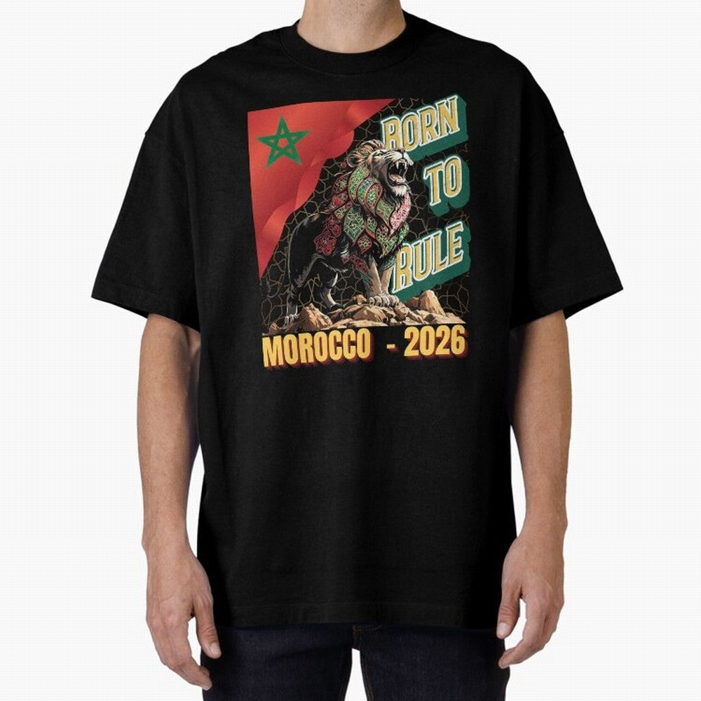 Morocco Football - Born to Rule Classic T-Shirt Fuel the Hype around Match Day Hype around FIFA World Cup 2026 USA Canada Mexico, Messi, CR7 and Mbappe, Argentina and Brazil, Retro Football Energy, Iconic Rivalries, Trophy Chase Drama and Stadium