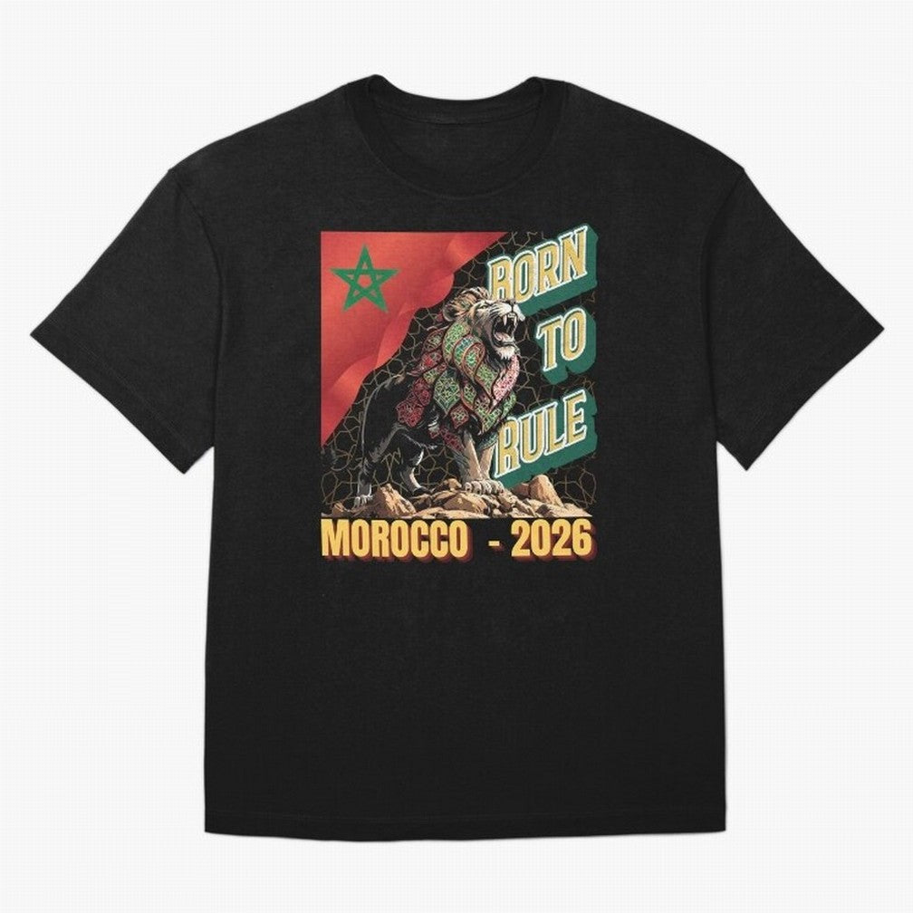 Morocco Football - Born to Rule Classic T-Shirt Fuel the Hype around Match Day Hype around FIFA World Cup 2026 USA Canada Mexico, Messi, CR7 and Mbappe, Argentina and Brazil, Retro Football Energy, Iconic Rivalries, Trophy Chase Drama and Stadium