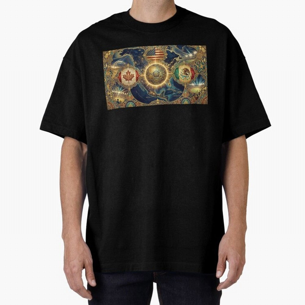 World Cup 2026 Hosts Illustrated Classic T-Shirt Join FIFA World Cup 2026 Group Stage Built around CR7, Spain and Netherlands Energy, Stadium Chants, National Pride, Trophy Dreams and Unforgettable Football Memories; Ideal for Football Dads,