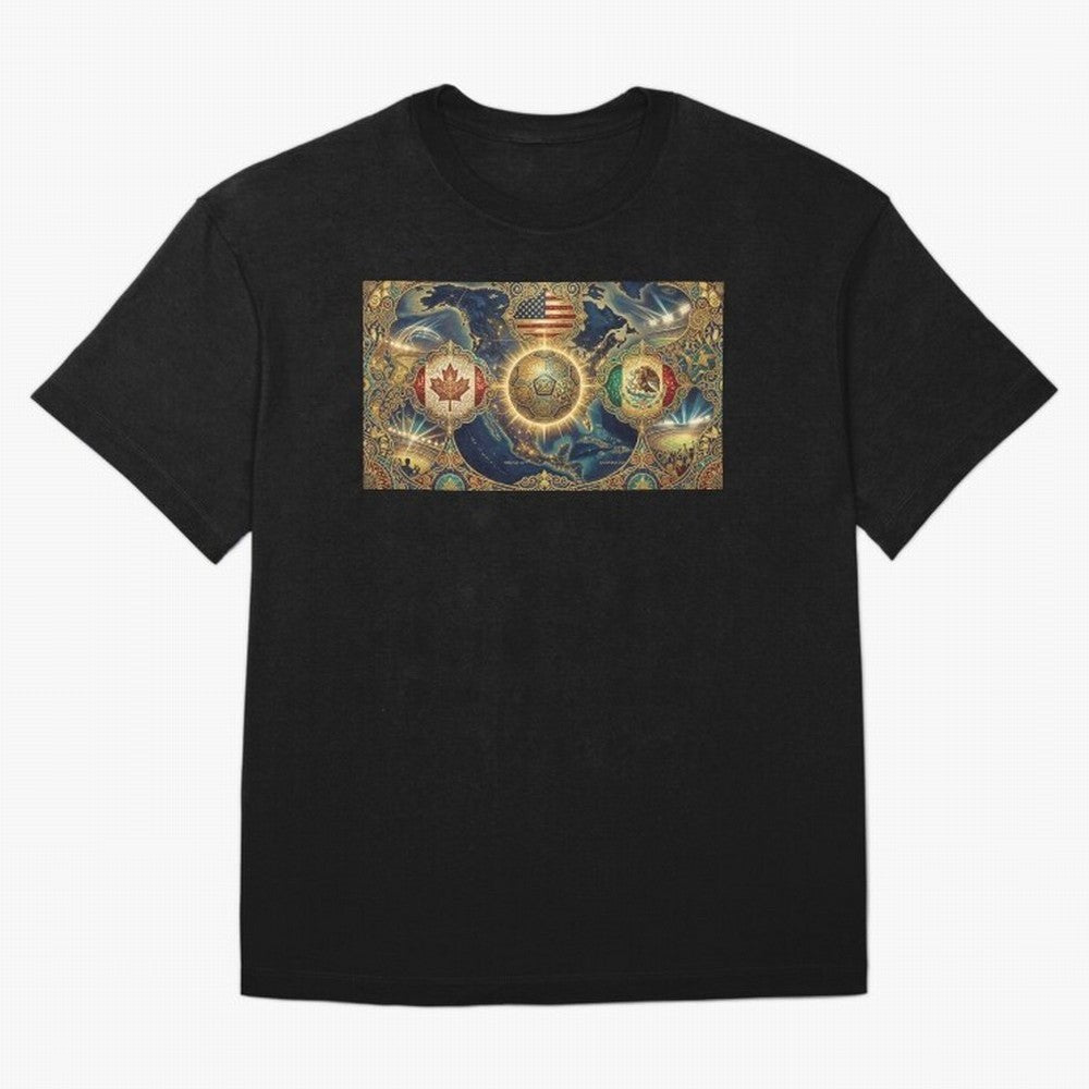 World Cup 2026 Hosts Illustrated Classic T-Shirt Join FIFA World Cup 2026 Group Stage Built around CR7, Spain and Netherlands Energy, Stadium Chants, National Pride, Trophy Dreams and Unforgettable Football Memories; Ideal for Football Dads,