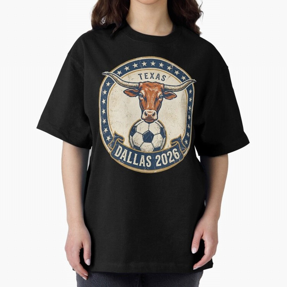 Dallas Texas 2026 World Cup Host City Vintage Football Badge Classic T-Shirt Turn Football Passion into FIFA World Cup 2026 Spirit, Centered on Argentina, France and Brazil, Neymar, Global Supporter Spirit, Legendary Goals, National Colors and