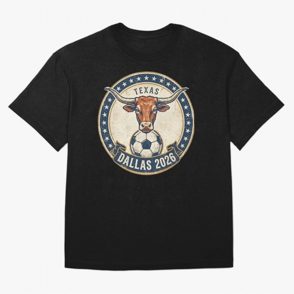 Dallas Texas 2026 World Cup Host City Vintage Football Badge Classic T-Shirt Turn Football Passion into FIFA World Cup 2026 Spirit, Centered on Argentina, France and Brazil, Neymar, Global Supporter Spirit, Legendary Goals, National Colors and
