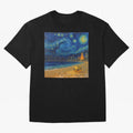 Golden Miami Starry Night Beach Soccer Fine Art Print Impasto Oil Painting Classic T-Shirt Show Championship Spirit for the FIFA World Cup 2026 Group Stage Journey through Messi, CR7 and Mbappe Highlights, Spain and Netherlands Pride, Classic