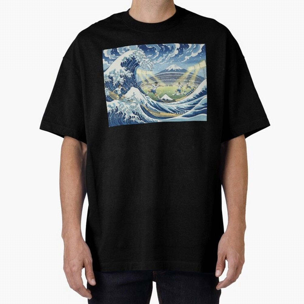 Soccer Players in Hokusai Waves Japan Classic T-Shirt Honor Champions and Dreams in FIFA World Cup 2026 Spirit, Made for Argentina, France and Brazil, Cristiano Ronaldo, Stadium Chants, National Pride, Trophy Dreams and Unforgettable Football