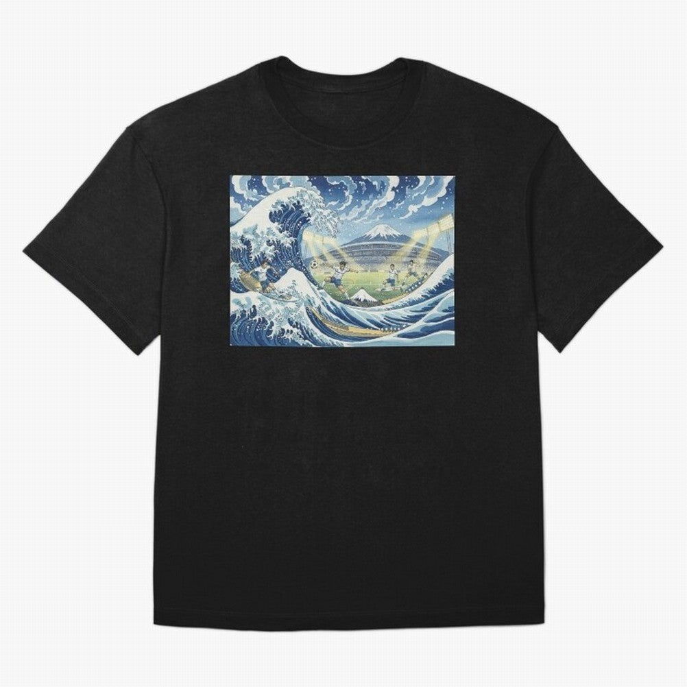 Soccer Players in Hokusai Waves Japan Classic T-Shirt Honor Champions and Dreams in FIFA World Cup 2026 Spirit, Made for Argentina, France and Brazil, Cristiano Ronaldo, Stadium Chants, National Pride, Trophy Dreams and Unforgettable Football