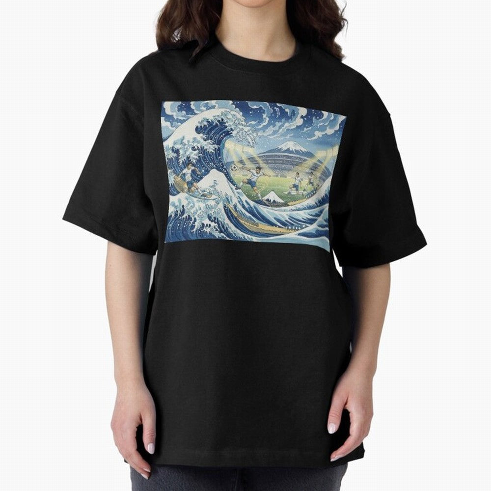 Soccer Players in Hokusai Waves Japan Classic T-Shirt Honor Champions and Dreams in FIFA World Cup 2026 Spirit, Made for Argentina, France and Brazil, Cristiano Ronaldo, Stadium Chants, National Pride, Trophy Dreams and Unforgettable Football