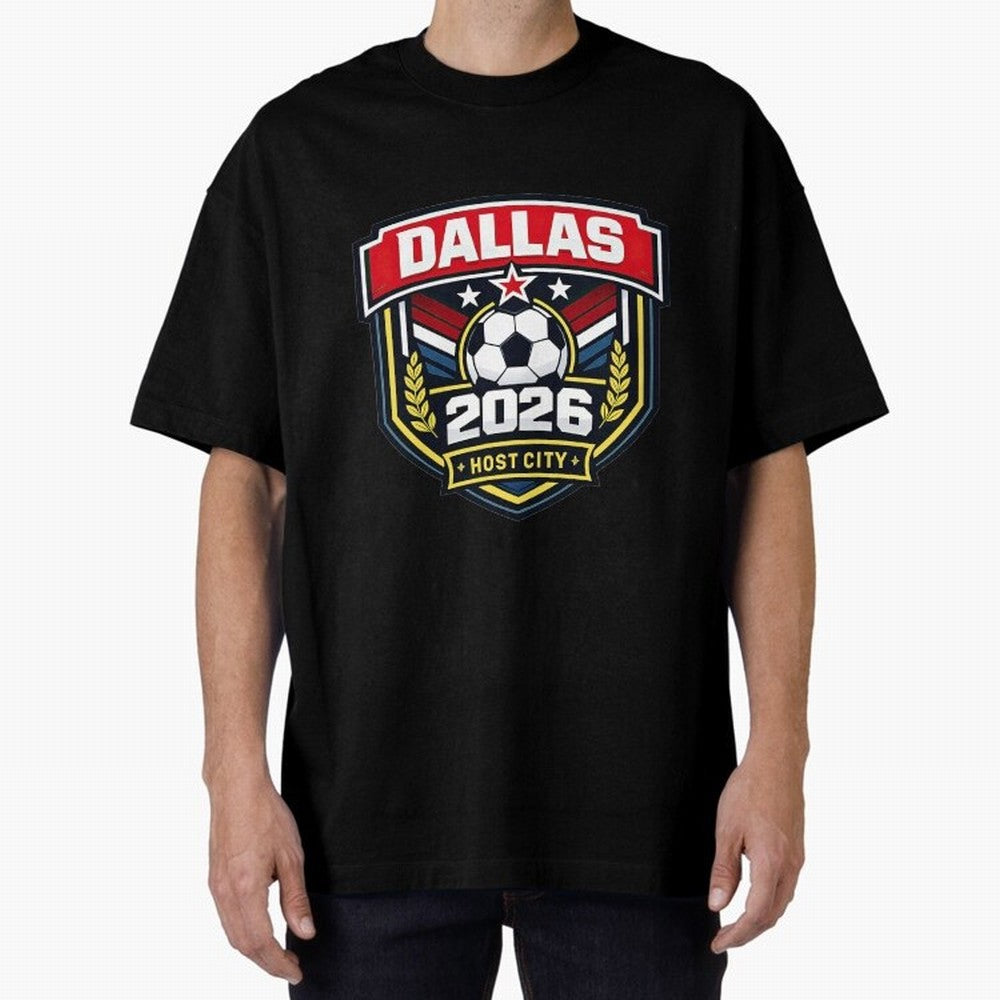 Dallas 2026 Host City Emblem with Laurel Classic T-Shirt Celebrate Rivalries and Pride in FIFA World Cup 2026 USA Canada Mexico Filled with Neymar, France and Portugal Energy, Supporter Pride, Iconic Celebrations, Legendary Names and Global Match