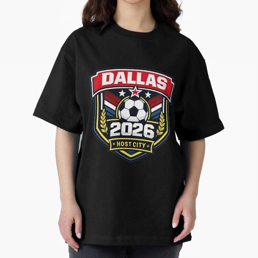 Dallas 2026 Host City Emblem with Laurel Classic T-Shirt Celebrate Rivalries and Pride in FIFA World Cup 2026 USA Canada Mexico Filled with Neymar, France and Portugal Energy, Supporter Pride, Iconic Celebrations, Legendary Names and Global Match