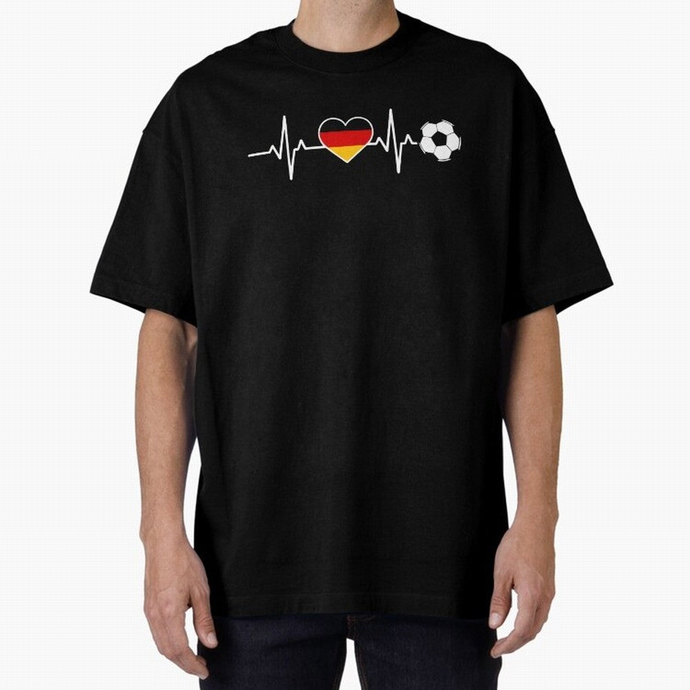 Germany Football Heartbeat | Deutschland Soccer Fan EKG Classic T-Shirt Celebrate Supporters United by the FIFA World Cup 2026 USA Canada Mexico Journey through CR7 and Messi Highlights, Brazil Pride, Tournament Hype, Historic Matchups, Family