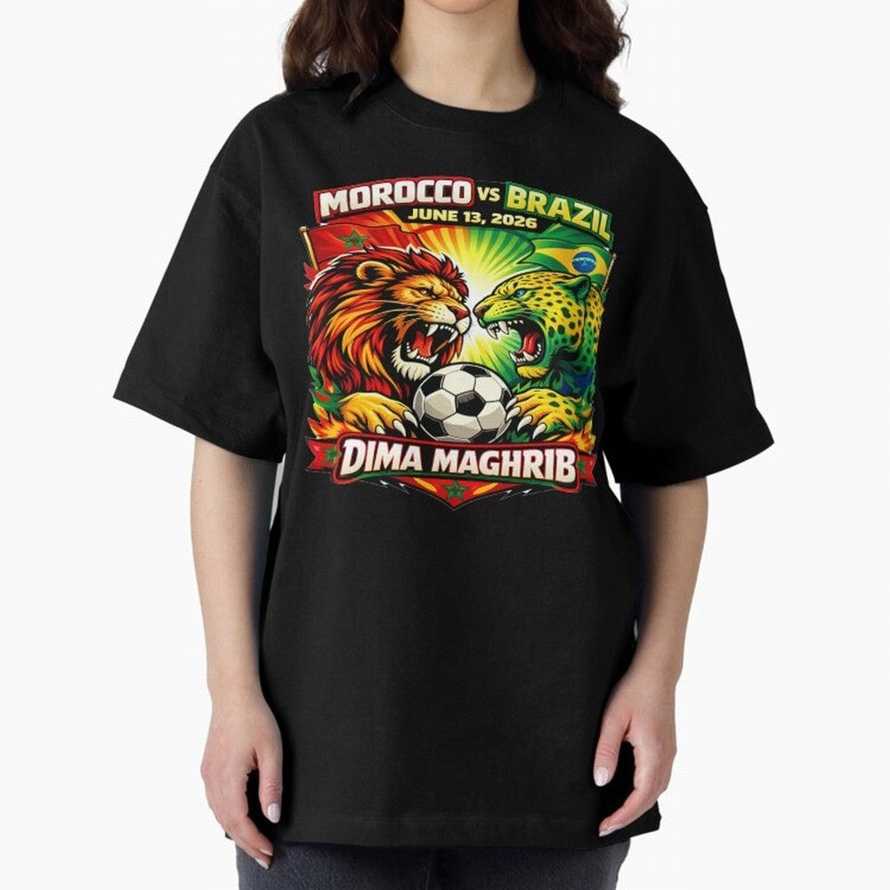 World Cup 2026, Dima Maghrib, June 13, 2026, We Are Morocco, Go Morocco, Morocco vs Brazil, Morocco World Cup 2026, World Morocco, Maghrib Classic T-Shirt Honor the Football Icons of the FIFA World Cup 2026 Journey through Messi, CR7 and Mbappe