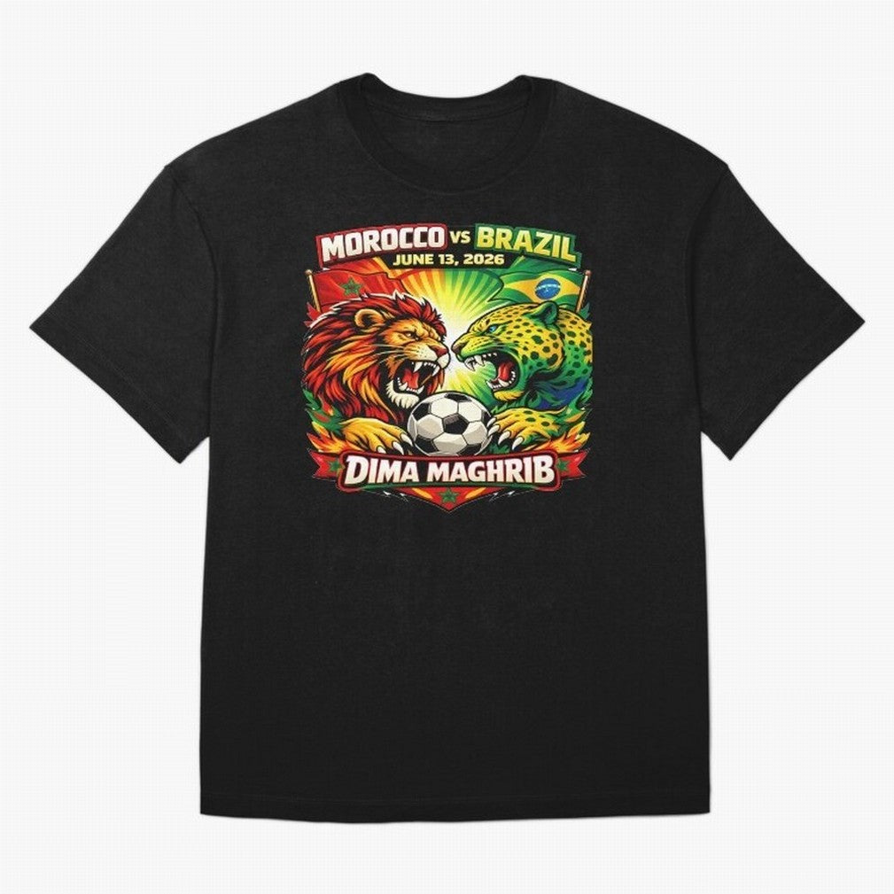 World Cup 2026, Dima Maghrib, June 13, 2026, We Are Morocco, Go Morocco, Morocco vs Brazil, Morocco World Cup 2026, World Morocco, Maghrib Classic T-Shirt Honor the Football Icons of the FIFA World Cup 2026 Journey through Messi, CR7 and Mbappe