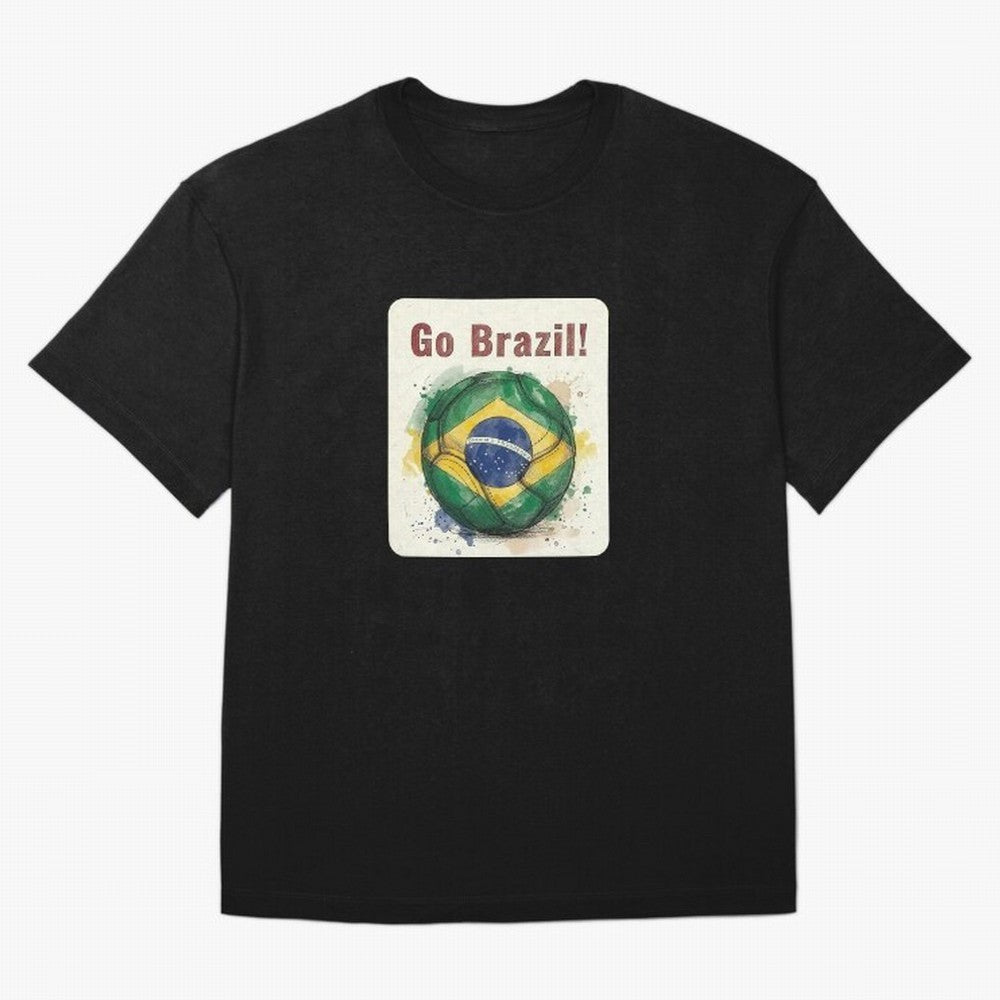 Go Brazil Soccer Ball Flag | Brazilian Football Fan Graphic Tee Classic T-Shirt Live the Energy of FIFA World Cup 2026 Group Stage Spirit, Celebrating Argentina and Brazil, Messi, CR7 and Mbappe, Vintage Soccer Flavor, Modern Football Stars,