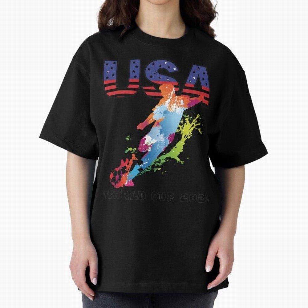 USA CAN MEX 26 Football Shirt | Color Splash International Fan Tee Classic T-Shirt Make the Season About Global Football Passion for FIFA World Cup 2026 Group Stage, Driven by Cristiano Ronaldo, Netherlands, Championship Spirit, Famous Goals,
