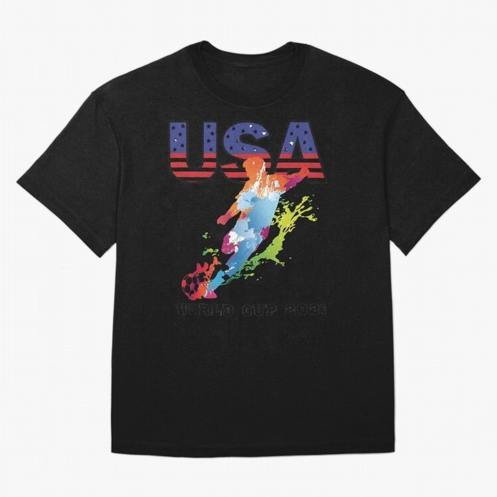 USA CAN MEX 26 Football Shirt | Color Splash International Fan Tee Classic T-Shirt Make the Season About Global Football Passion for FIFA World Cup 2026 Group Stage, Driven by Cristiano Ronaldo, Netherlands, Championship Spirit, Famous Goals,