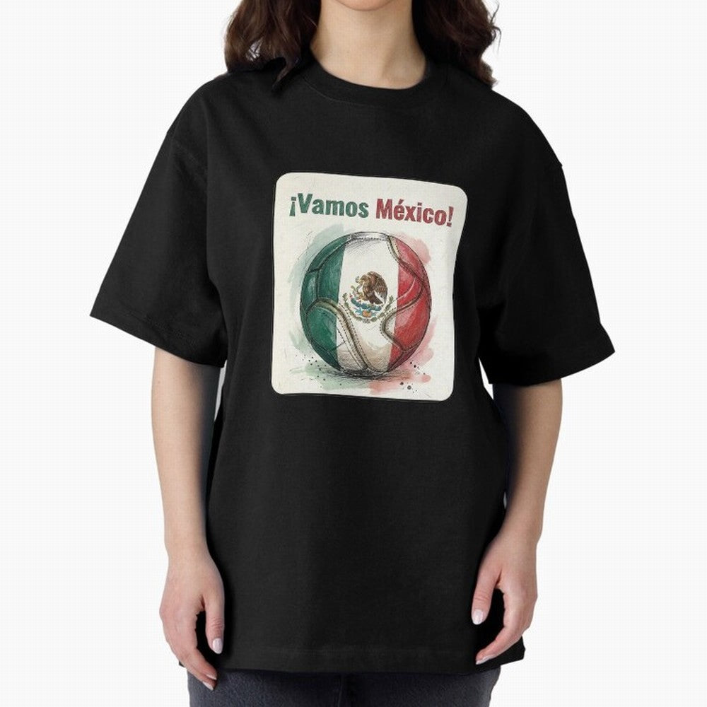 Vamos Mexico Soccer Ball Flag | Mexican Football Fan Graphic Tee Classic T-Shirt Relive FIFA World Cup 2026 Group Stage Made for Mbappe, Spain and Netherlands Energy, Football Festival Excitement, Trophy Ambitions, Country Rivalries and Star Player