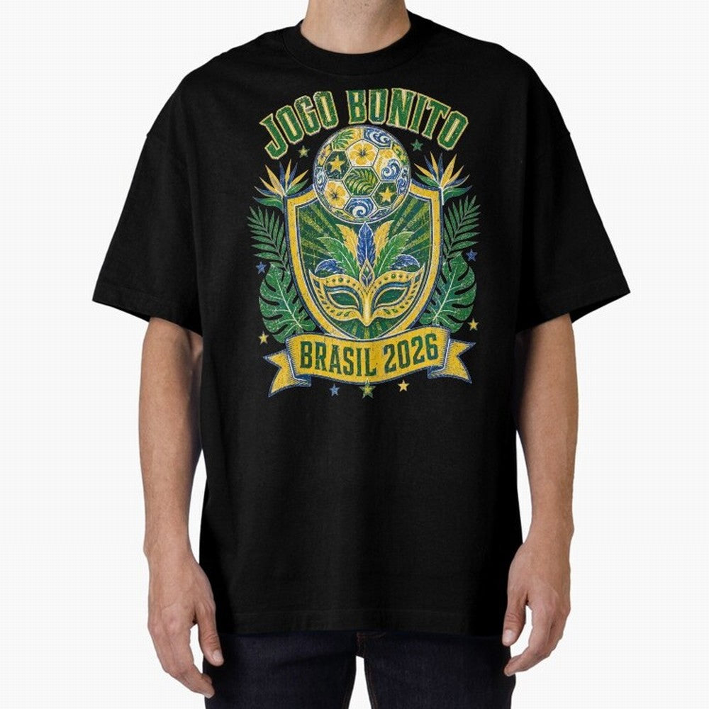 Jogo Bonito Brasil 2026 World Cup Soccer T-Shirt Classic T-Shirt Enjoy FIFA World Cup 2026 Group Stage Driven by Messi, Neymar and Mbappe, France Energy, Classic Soccer Heritage, Championship Pressure, Fan Loyalty and International Pride; Perfect